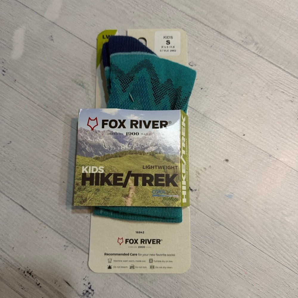 Fox River Kids Hike Trek light Weight Crew Socks Size small kids shoe 9-11.5 NEW